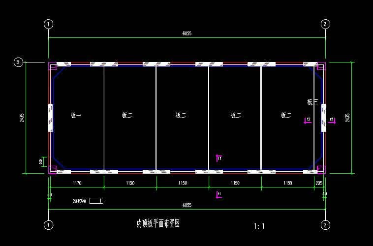 箱房內頂板平面布置設計圖