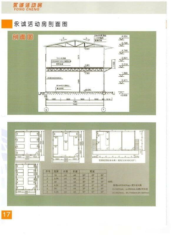 永誠活動房剖面圖